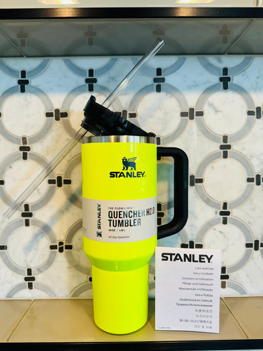 Stanley The FLOWSTATE Quencher Tumbler 40 OZ Color: Neon Yellow